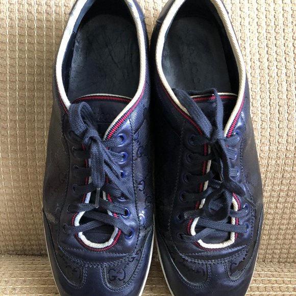 Gucci Men Blue Monogram Sneakers